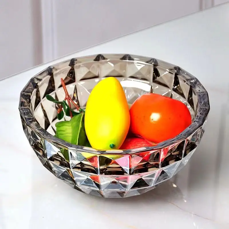 Fashion Luxury Glass Fruit Storage Bowl High-grade Crystal Candy Tray Pretty Gifts Beautiful Table Vase Living Room Decoration