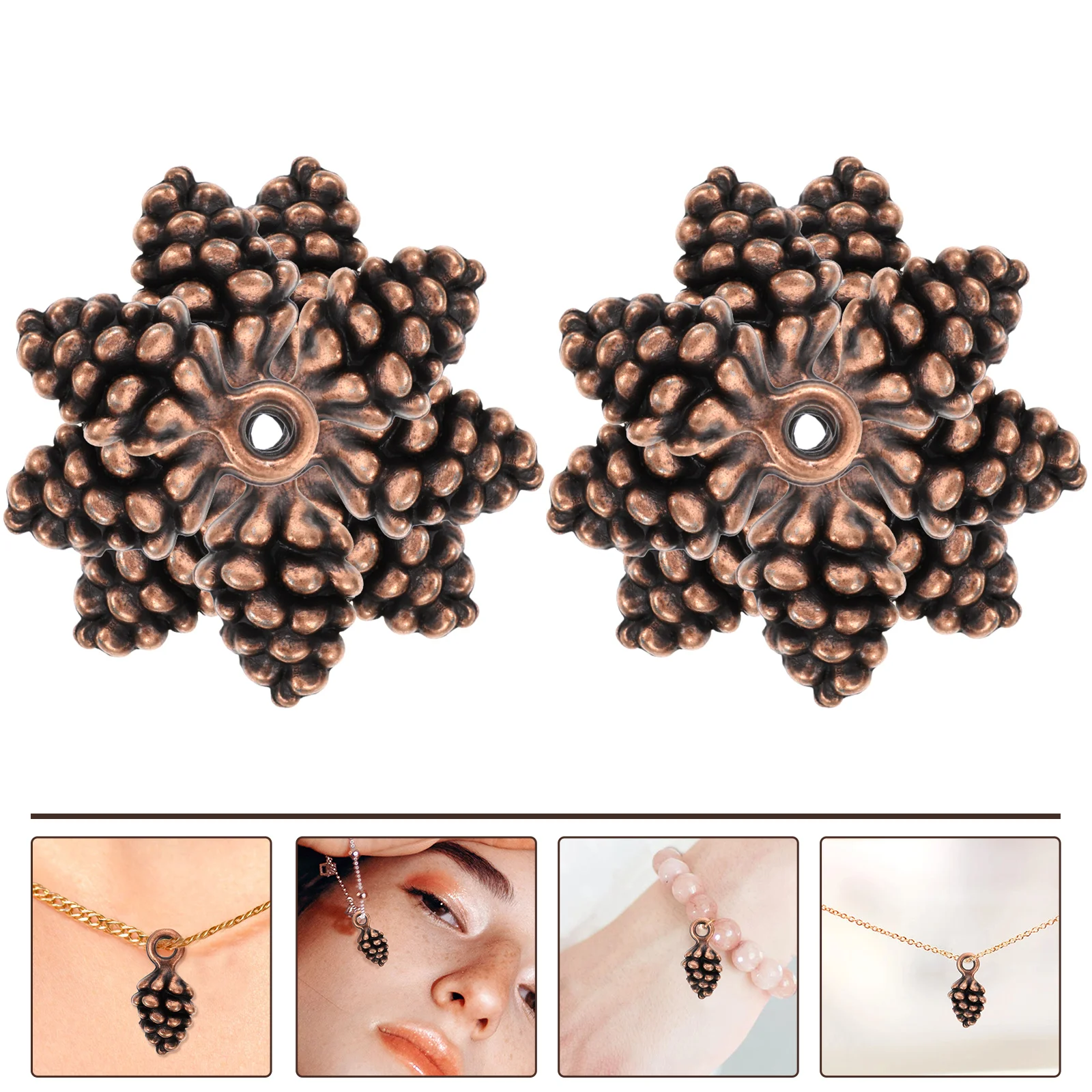 

60pcs Retro Pine Cone Charms Pendant DIY Jewelry Making Necklace Pendants Alloy Decorative Acorn Crafts Christmas Gifts
