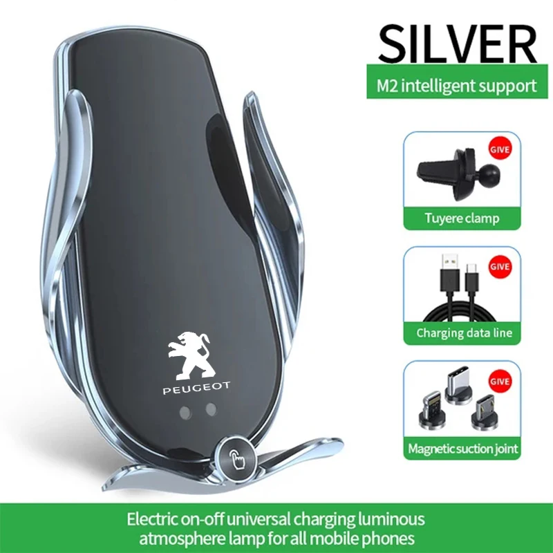 

For Peugeot 206 207 208 307 308 408 508 301 3008 2008 5008 RCZ Car Wireless Charger Phone Holder Auto Charging Portable Bracket