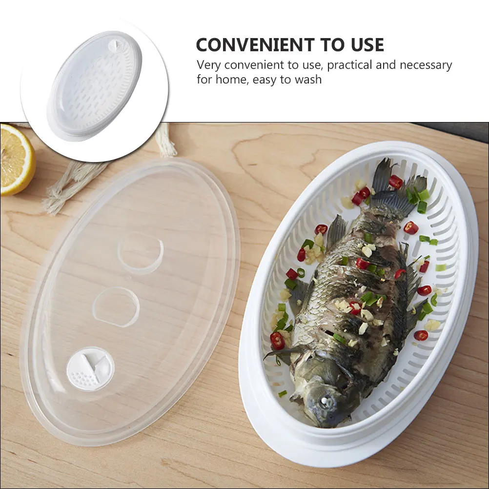 

1Pcs Food Grade PP Steamer Dish Microwave Safe Bpa Fish Dumplings Basket Heat Resistant Kitchen Cookware for Home Use