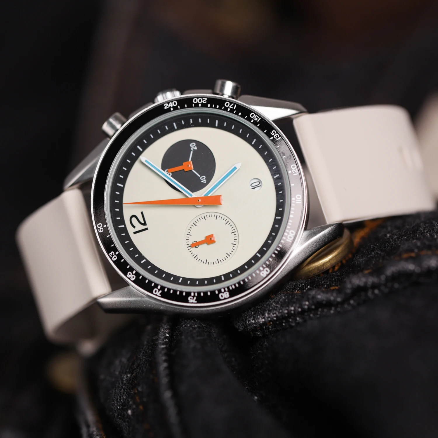 CILOA2025 ساعة رجالية جديدة مستديرة كبيرة الحجم الراقية هدية عالية الجودة موضة عادية مقاوم للماء ساعة كوارتز متعددة الوظائف #4