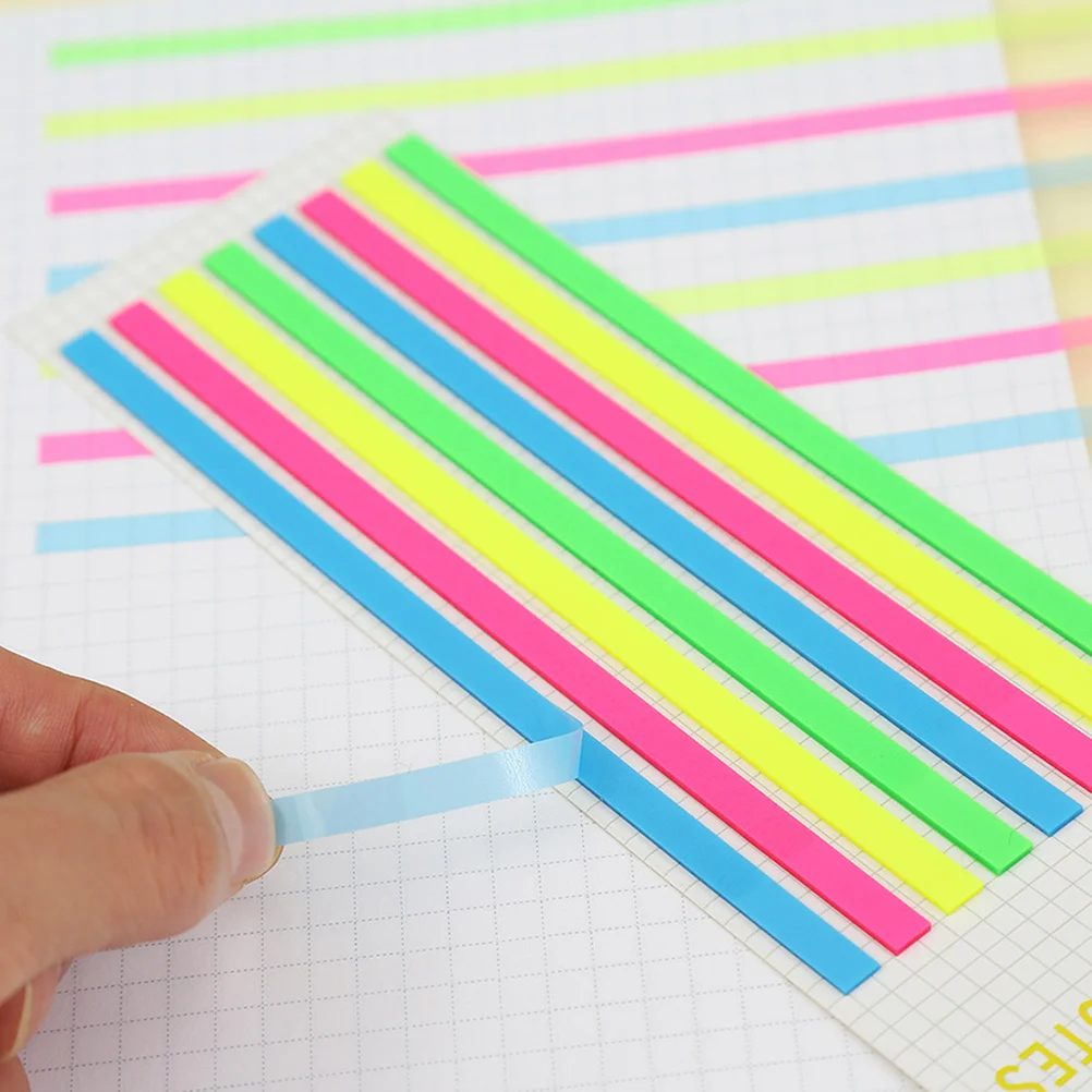 

10 Sheets Transparent Colored Highlight Strips Portable Page Markers for Reading Concentration Learning Accessories Office