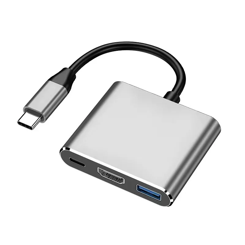 

3 In 1 Usb-C Usb Hub Male To Female Usb 3.0 Charging Adapter For Macbook AirHdmi-Compatible 4k Usb 3.1 Type-C To12 Converter