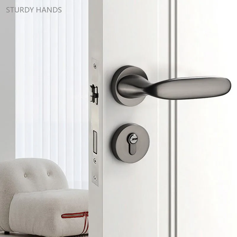 

Nordic Style Silent Split Lock Interior Door Handle Lock Set Zinc Alloy Bedroom Security Door Lock Household Hardware