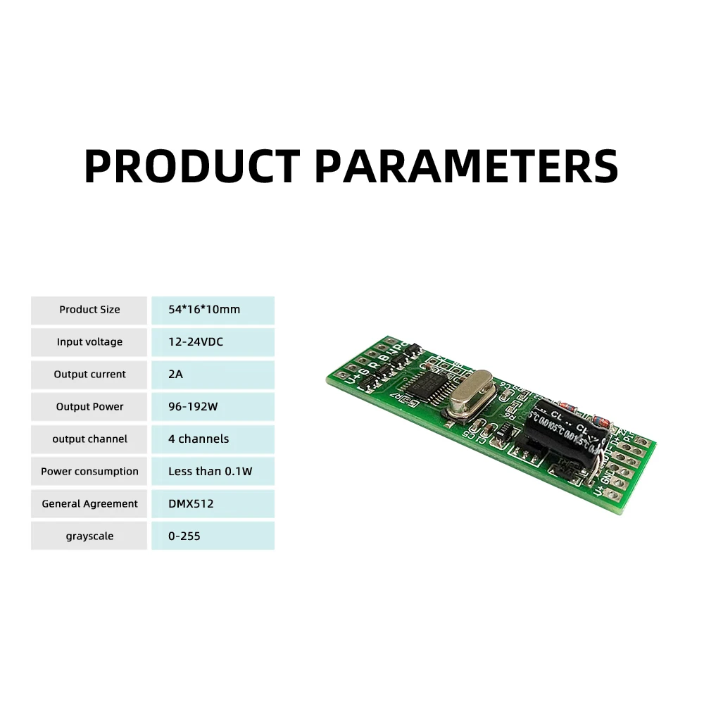 DMX512 DM-113 DC12-24V 2A 192W Constant Current Module Decoder Board 4-Channel Constant Voltage Decoder Board