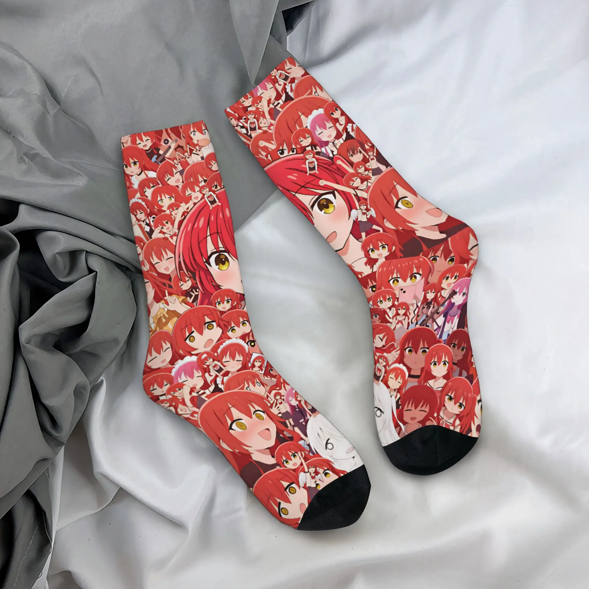 Anime B-Bocchi The R-Rock Men's Crew Socks Unisex Cute Manga Spring Summer Autumn Winter Dress Socks