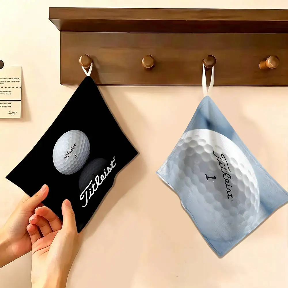Brand T-Titleist Fashion Multi-scene Polyester Cotton Towel, Hanging Hand Wiping Cloth for Kitchen Bathroom Hotel