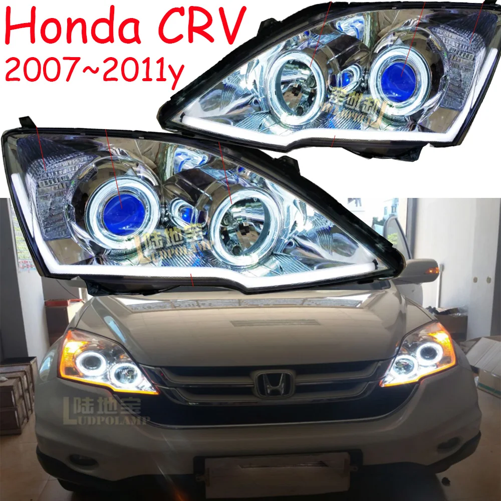 

Автомобильный бампер CR V фара для Honda CRV CR-V дневного света 2007 ~ 2011y DRL автомобильные аксессуары HID ксеноновая фара CR-V CRV противотуманная фара