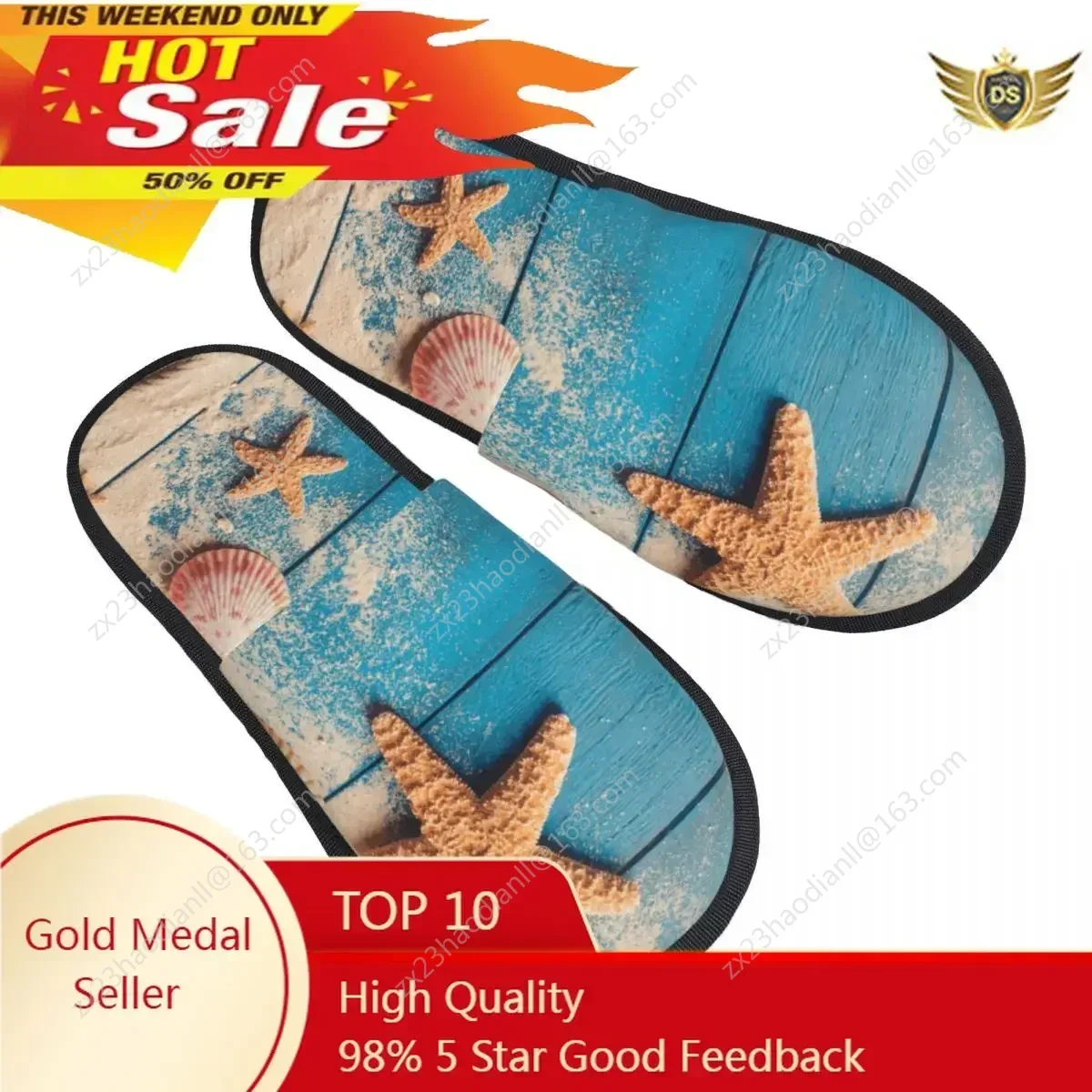 

Winter Women Men Non-Slip Flat Slippers Summer Sea Shells And Starfish On Wooden Indoor Fur Soft Warm Shoes