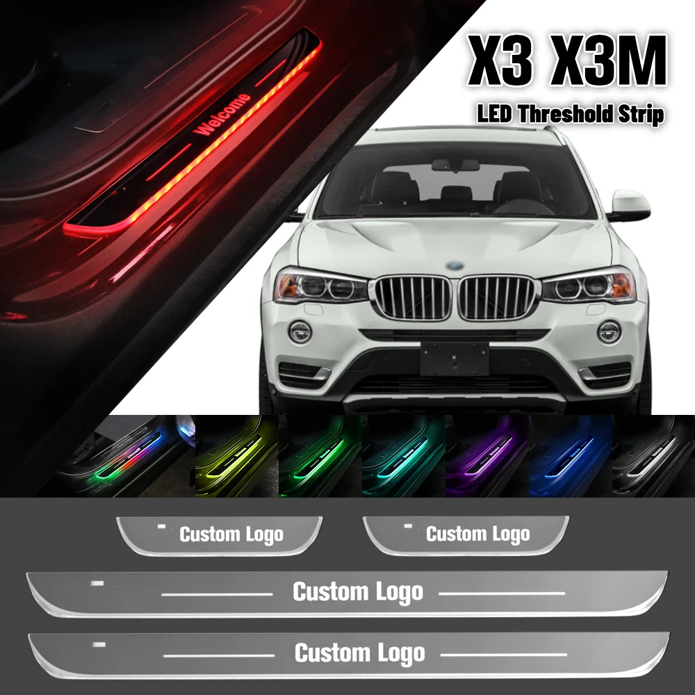 

For BMW X3 E83 F25 G01 G08 X3M F97 2004-2023 Car Door Sill Light Customized Logo LED Welcome Threshold Pedal Lamp Accessories