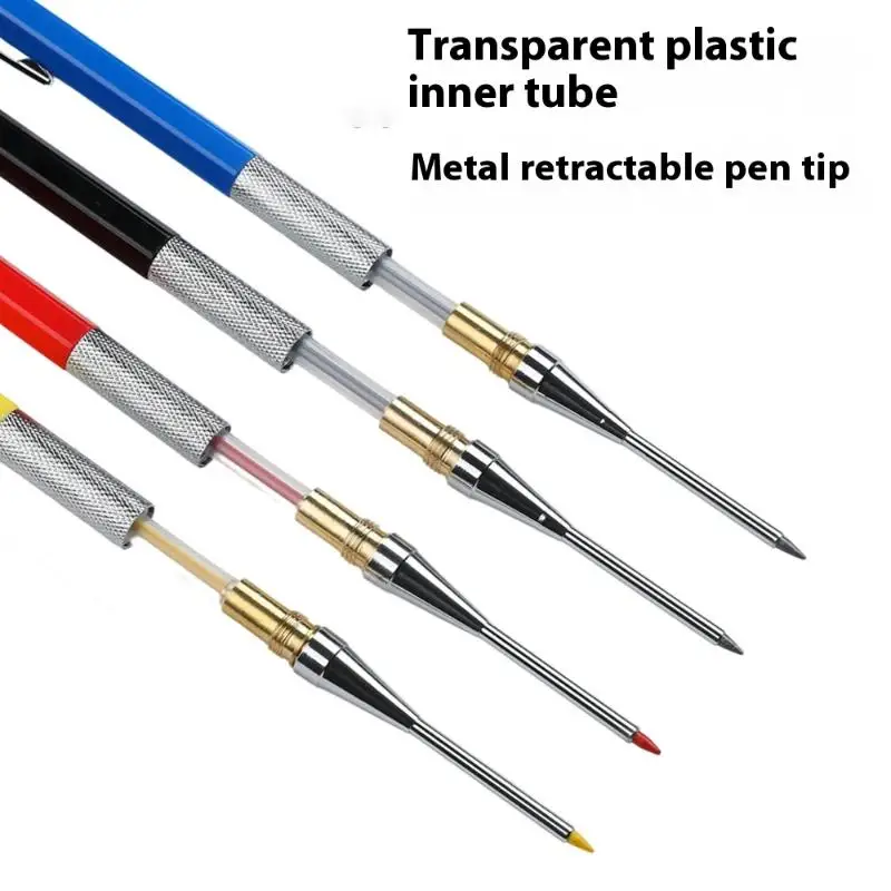 Long mouth Woodworking Deep Hole Metal 2.0mm Woodworking Mechanical Pencil Or 8Pcs 2.0mm 2B Replaceable Lead Marking Pencil