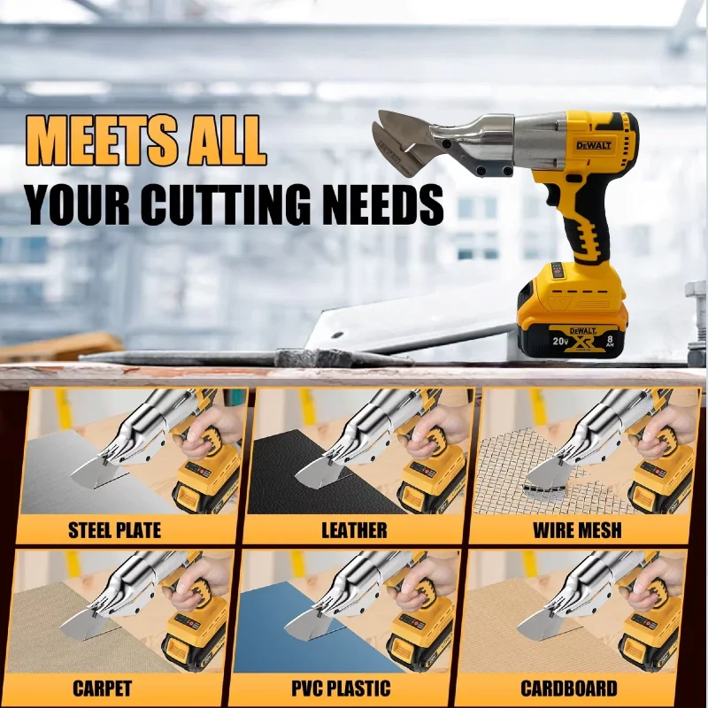 Dewalt ブラシレス電動はさみ 18Vバッテリー対応 500W コードレス 鉄板はさみ 電動金属切断工具