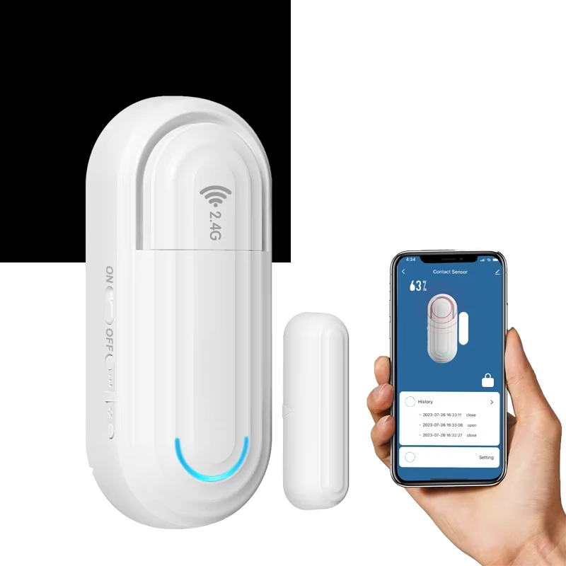 Smart Wireless Door and Window Sensor Alarm 4 Multiple Working Modes and Volume Adjustment Low Battery Reminder