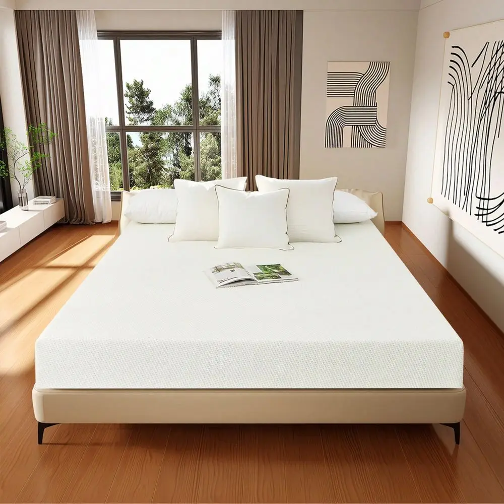Cool Breathable Green Tea Comfortable Gel Memory Foam Bed Mattress Pressure Relief Soft Cover Washable Perfect Sleep Without Pa