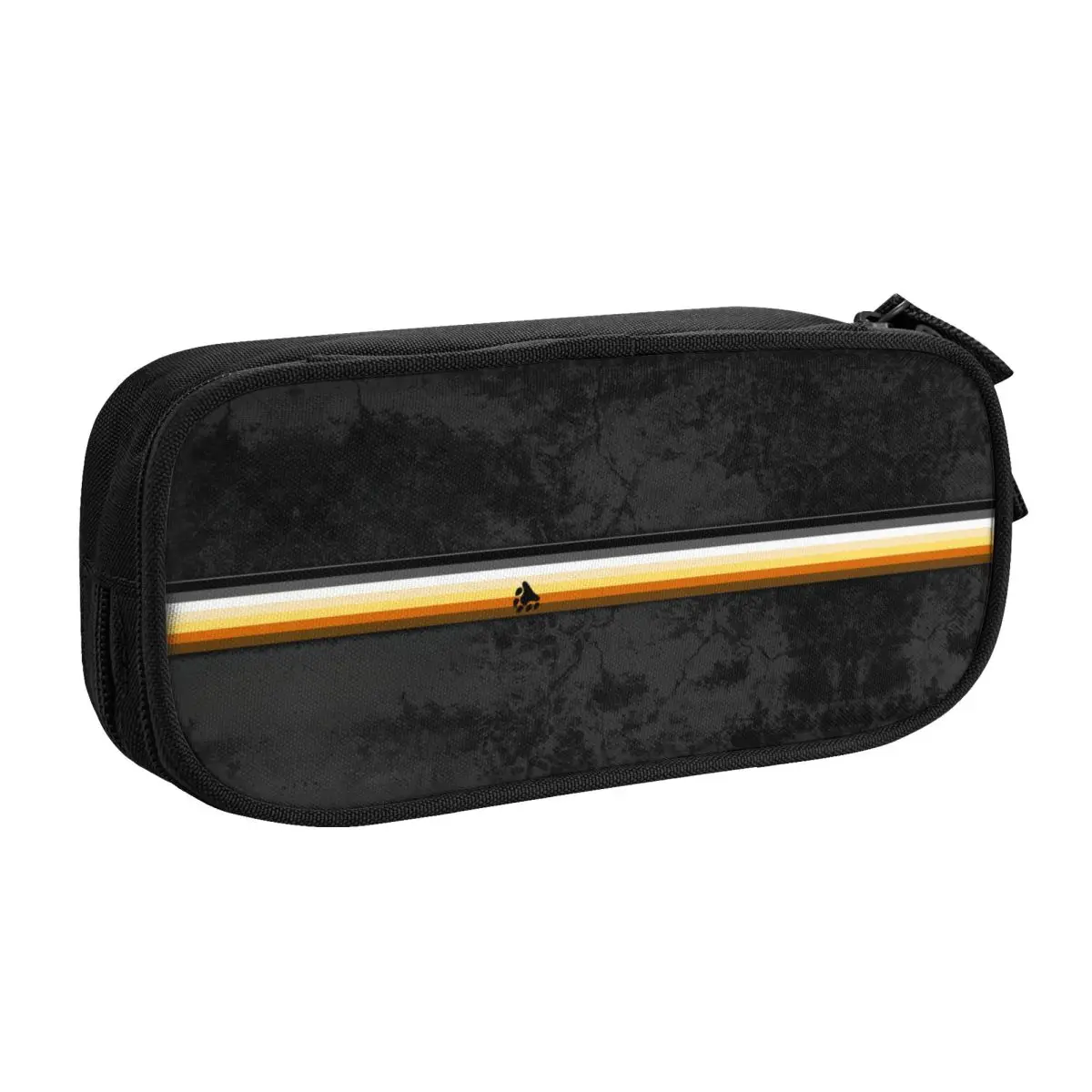 Custom Distressed Gay Bear Pride Flag Stripe Pencil Case for Boys Gilrs Large Storage Pen Bag Box School Supplies