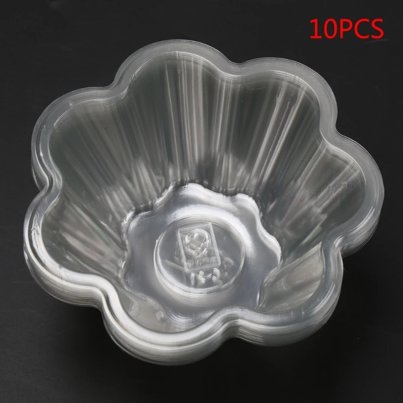 10Pcs Disposable Plastic Transparent Ice Cream Soup Candy Salad Bowl Kitchen New