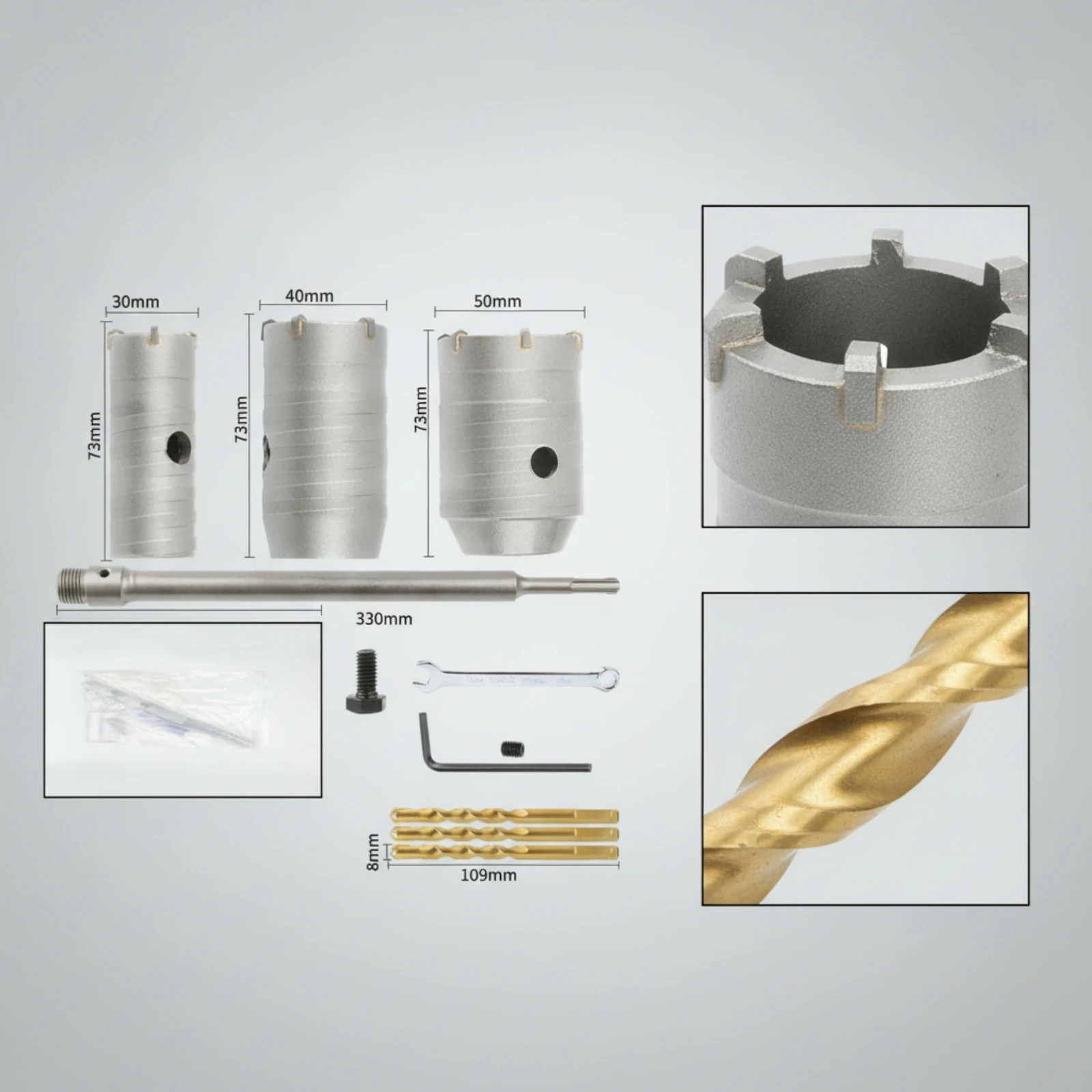 Wall Hole Opener Kit Multi-Size Hole Saw Kit with Connecting Rod Tool Allall-in-One Versatile for Diyers, Home Renovation