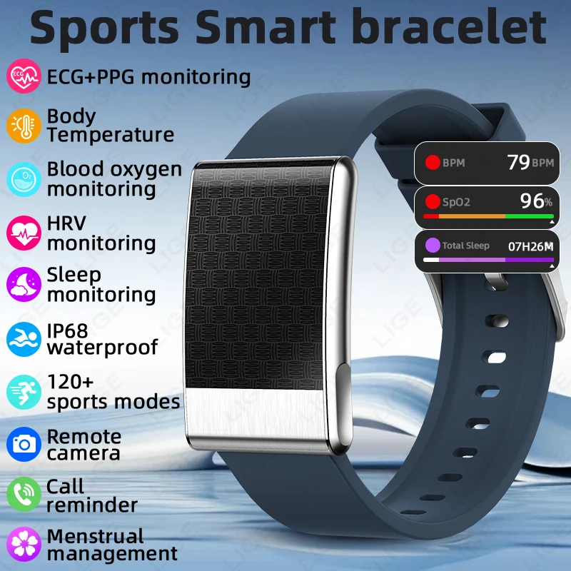 

LIGE OutdoorSport Band Heart Rate Blood Pressure Monitor Waterproof Watches ECG Health Monitoring Smart Bracelet For Android iOS