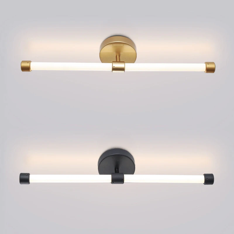 

Postmodern LED Wall Lamp Black Gold Iron Tube Pipe Up Down Walll Sconces Light For Living Room Bedroom Bedside Decor Lighting