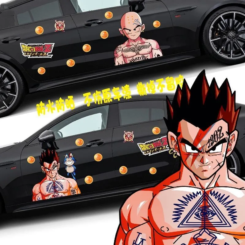 

Dragon Ball: Goku Vegeta, креативные наклейки на автомобиль, вытяжки для кузова латте, мультяшные индивидуальные украшения, царапины, надежные