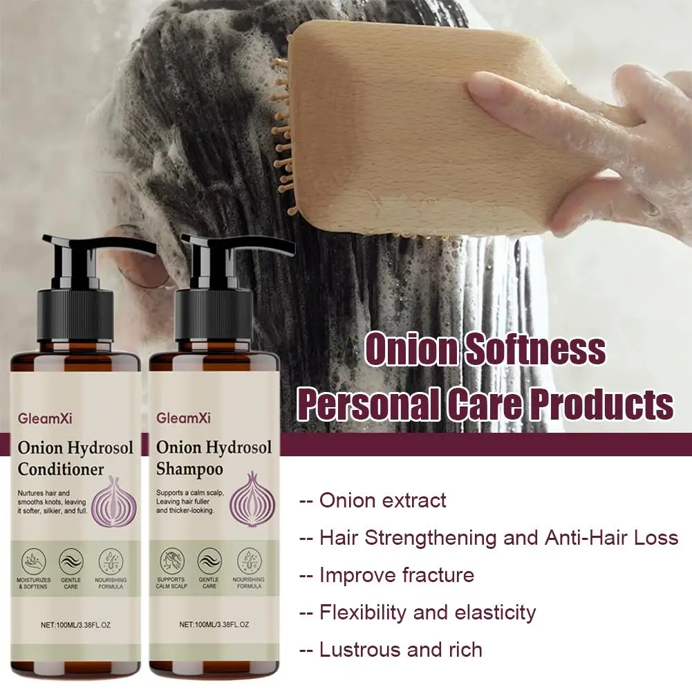 Zwiebel-Shampoo & Conditioner Reinigt die Kopfhaut Glättet die Haarsträhnen Spendet Feuchtigkeit Verstärkt den Glanz Vergrößert das Volumen & Pflegt