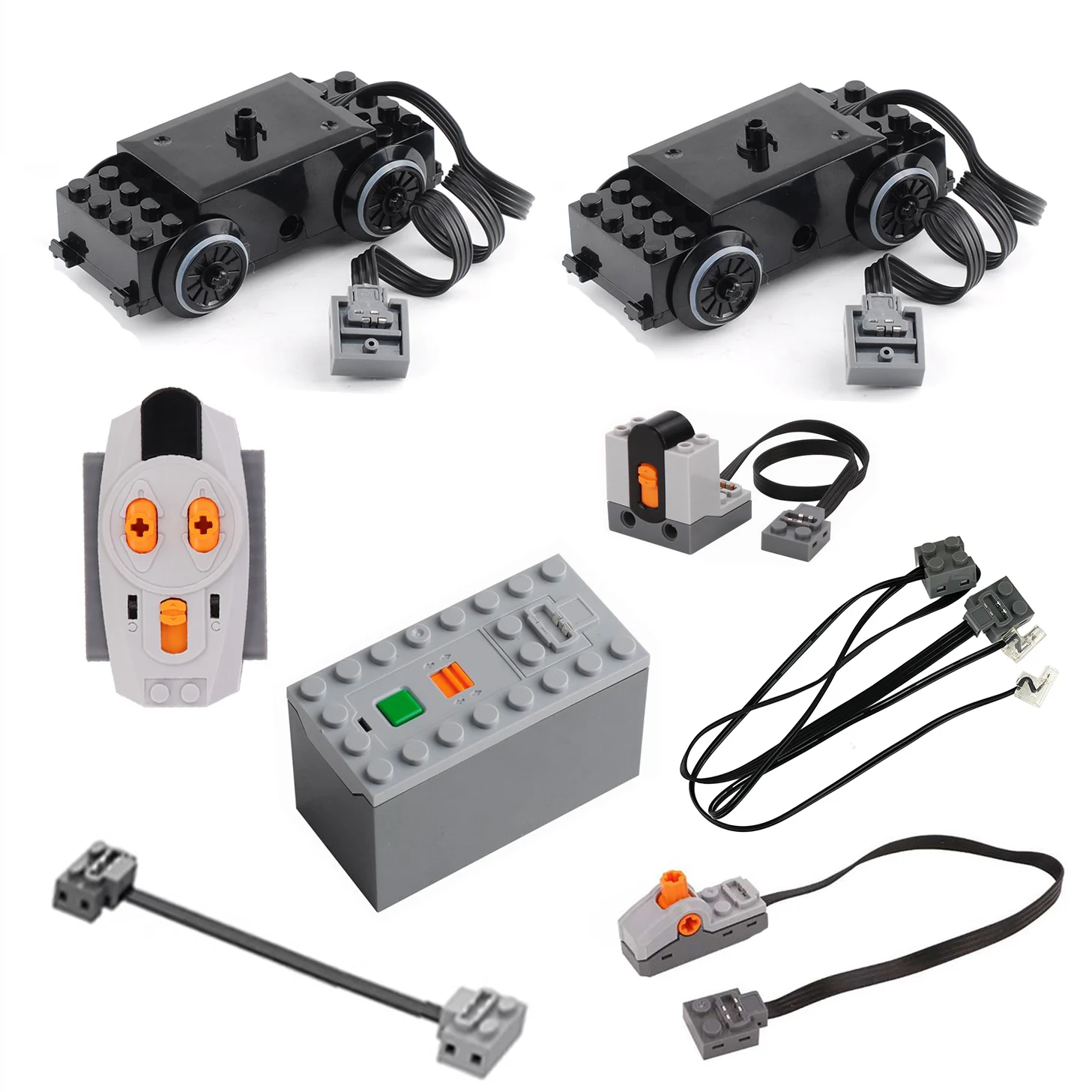 Piezas de función de potencia de alta tecnología MOC, Motor de vía de tren 88002, caja de batería, juego de Control de receptor, bloques de construcción, regalo de Navidad