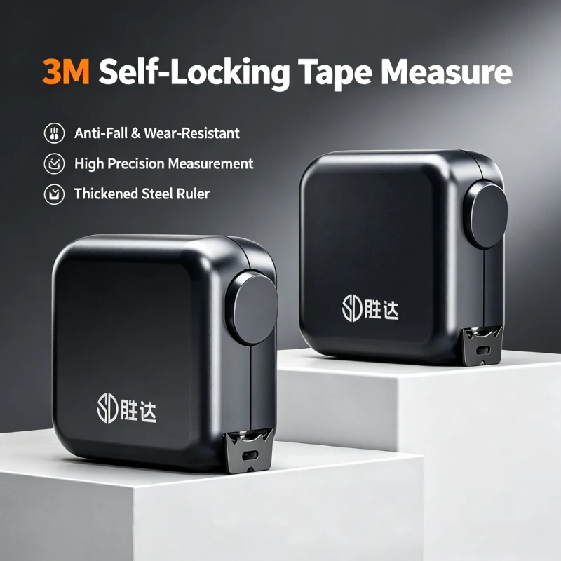 3M Self‑locking Tape Measure High Precision Wear‑Resistant Anti‑Fall Woodworking Household Measuring Tool