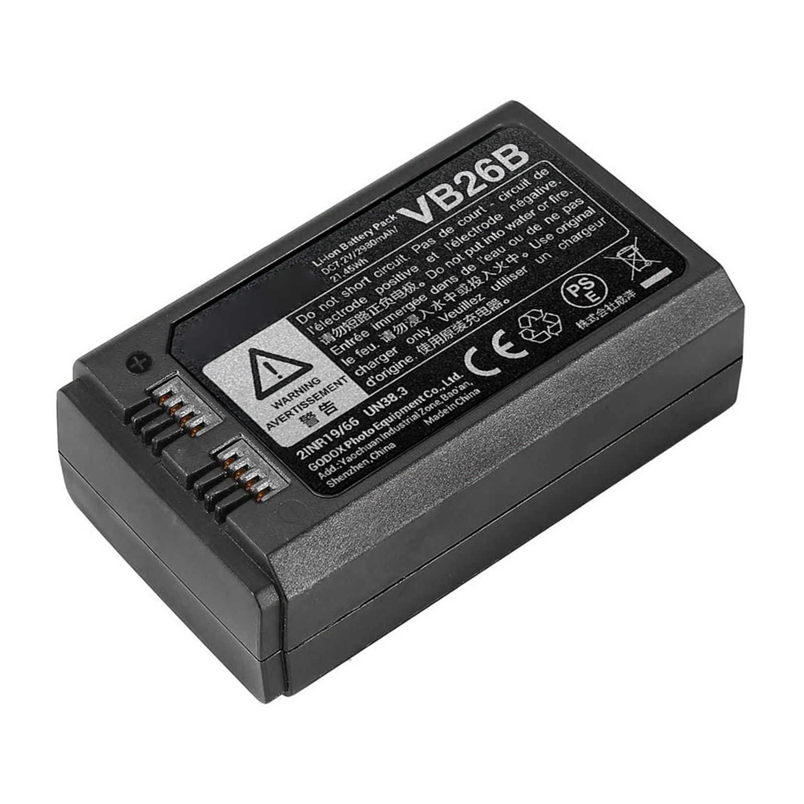 Godox vb26b bateria de íon-lítio 7.2v 2980mah 21.45wh bateria de substituição para godox v1s v1c v1n v1f v1o v1p cabeça redonda flash speedl