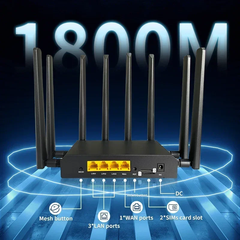 Беспроводной маршрутизатор Gigabit Z6001AX-M2-T WIFI6 с набором микросхем IPQ6000+QCN5022+QCN5052 Скорость 1800 Мбит/с