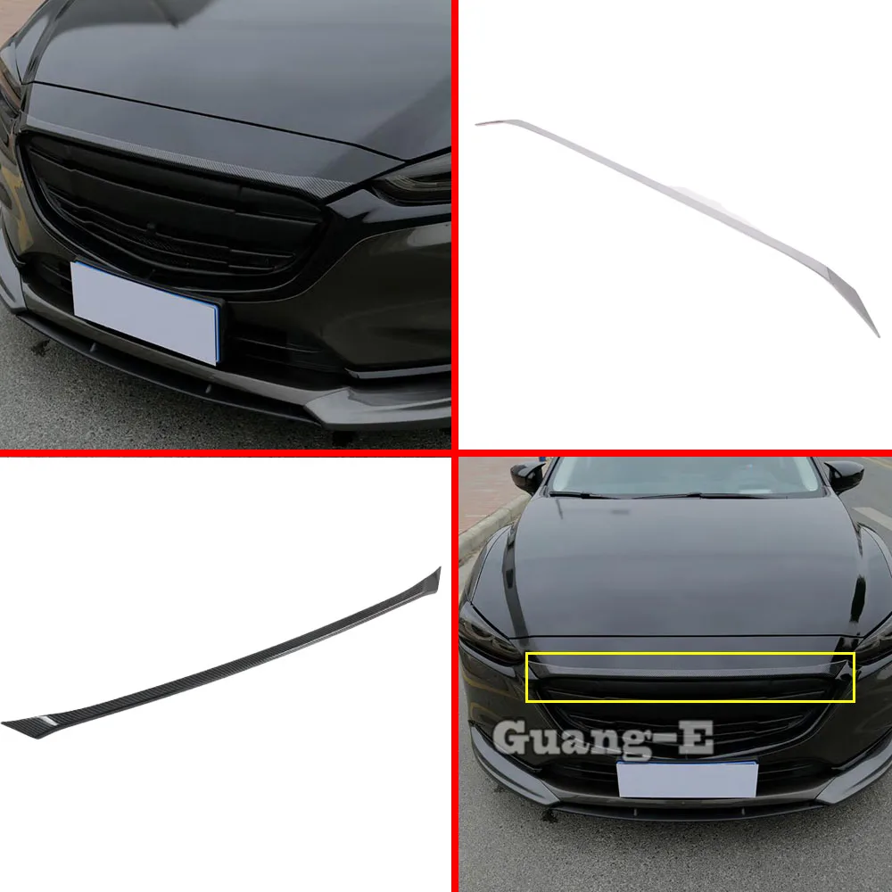 Garnish Chrome Front Engine Machine Grille Grille Stick Lid Trim Lamp Hoods 1Pcs For Mazda 6 Mazda6 Atenza 2020 2021 2022 2023