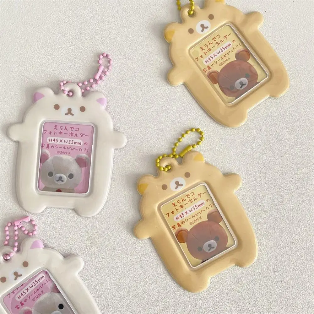 Rilakkuma PVC Card sleeve Key buckle Bag pendant 2in certificates photo Card sleeve Head photo protective cover birthday gifts