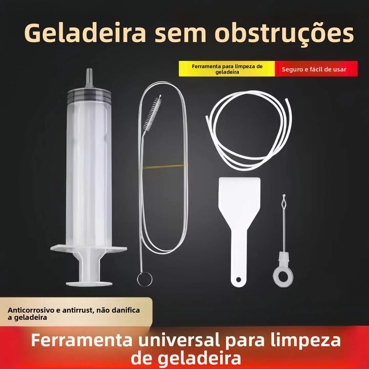 conjunto-de-cinco-pecas-ferramenta-profissional-para-descongelamento-de-drenos-de-geladeira-e-limpeza-de-tubulacoes-ferrame