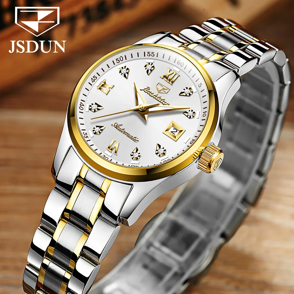 JSDUN Luxury Elegant Automatic Mechanical Watches for Women Best Selling Waterproof Lady Wrist Watch Fashion Trend Women Watches