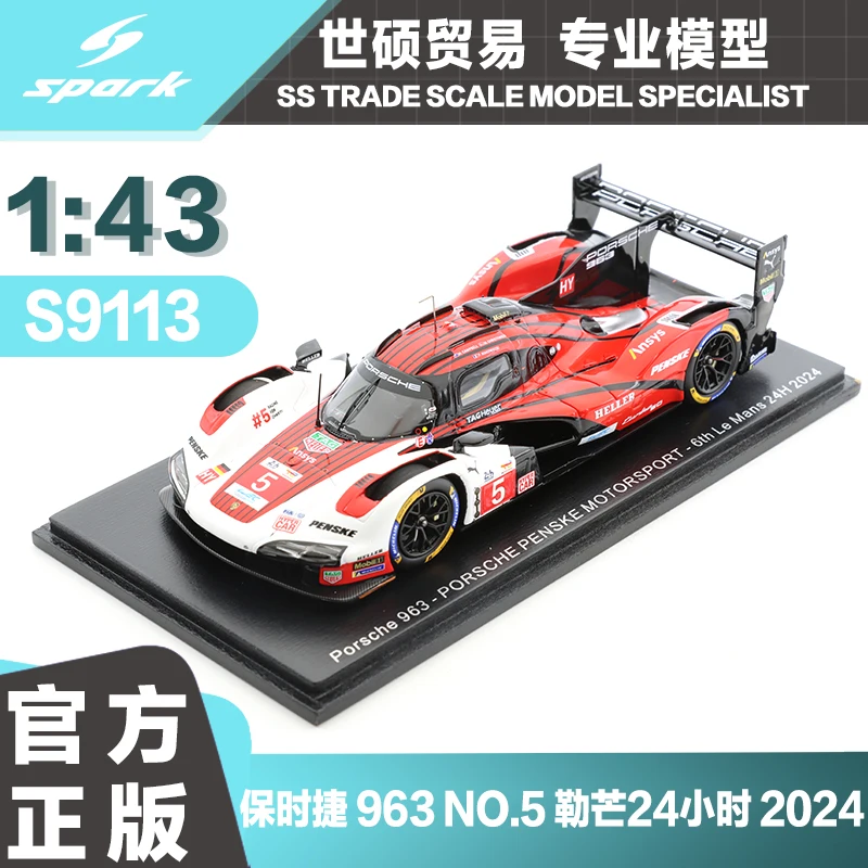 Étincelle 1/43 963 n° 4, n° 5, n° 6 Le Mans 24 heures 2024 modèle de voiture en résine de simulation, jouets pour garçons, ornements de collection pour adultes.
