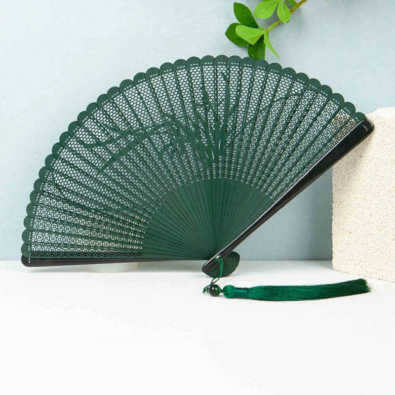 

Chinese Style Folding Fan Antique Bamboo Hollowed-Out Classical Mini Hanfu Cheongsam Dance Fans Bamboo Carved Wedding Party Gift