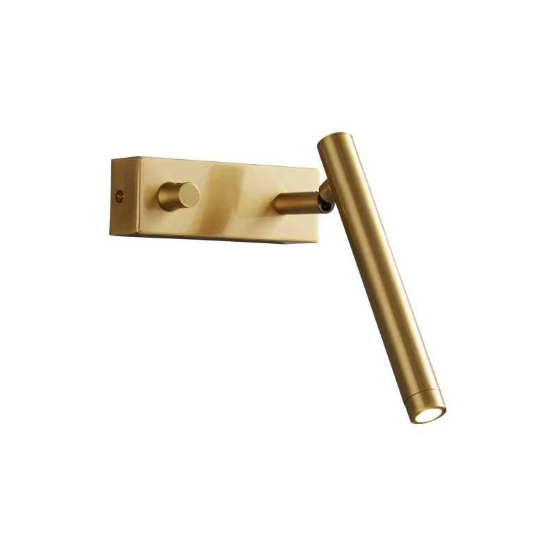 Lampade da parete in rame con interruttore, applique da lettura girevole per soggiorno camera da letto, luce naturale 4000K, corridoio oro/nero/ottone