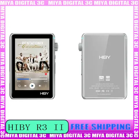 Hiby R3 II Music Player Hi-Res 3.2-inch Touch Screen DSD256 PCM384kHz/32bit Double ES9219C Portable Radio 4.4mm BAL 3.5mm PD2.0