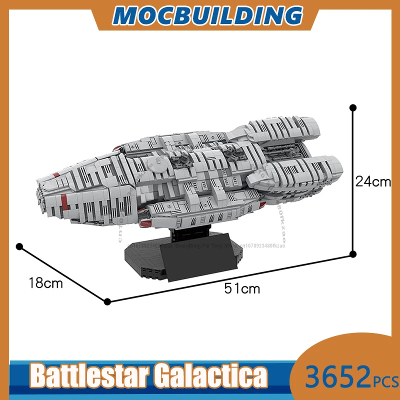 

Строительные блоки MOC Space Battlestares, модель Galacticar UCS, масштаб, сделай сам, сборка, коллекция кирпичей, дисплей, рождественские игрушки, подарки, 3498 шт.