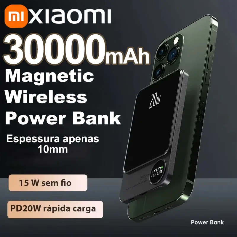 Xiaomi Ultra-Slim Wireless Magnetic Power Bank 30000mAh PD 20W Fast Charging Mobile Battery For Magsafe For IPhone Samsung NEW