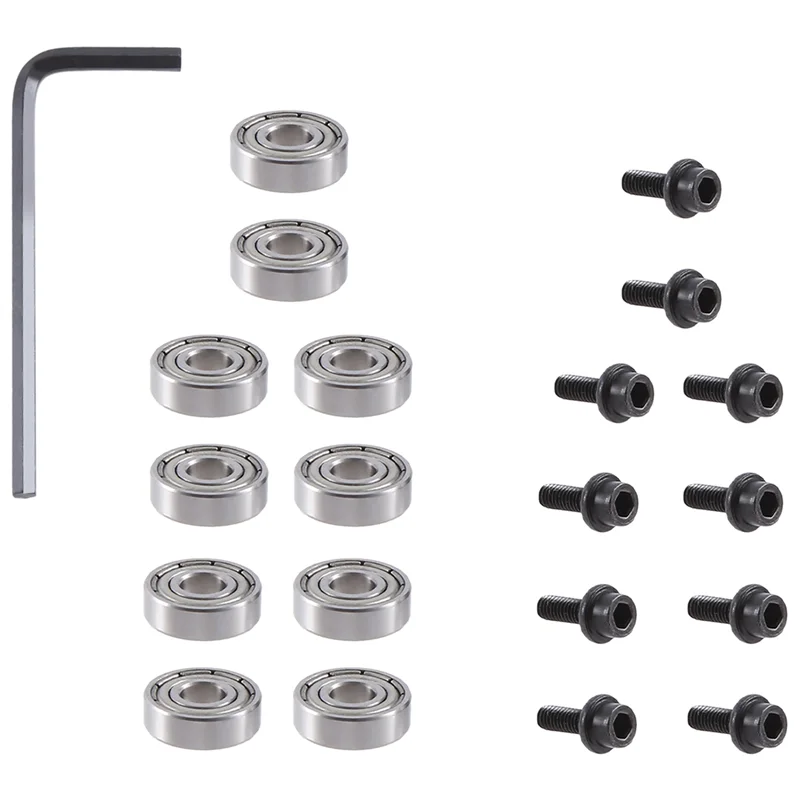 

AC88-10Pcs Router Bits Top Mounted Ball Bearings Guide For Router Bit Bearing Repairing Replacement Accessory Kit