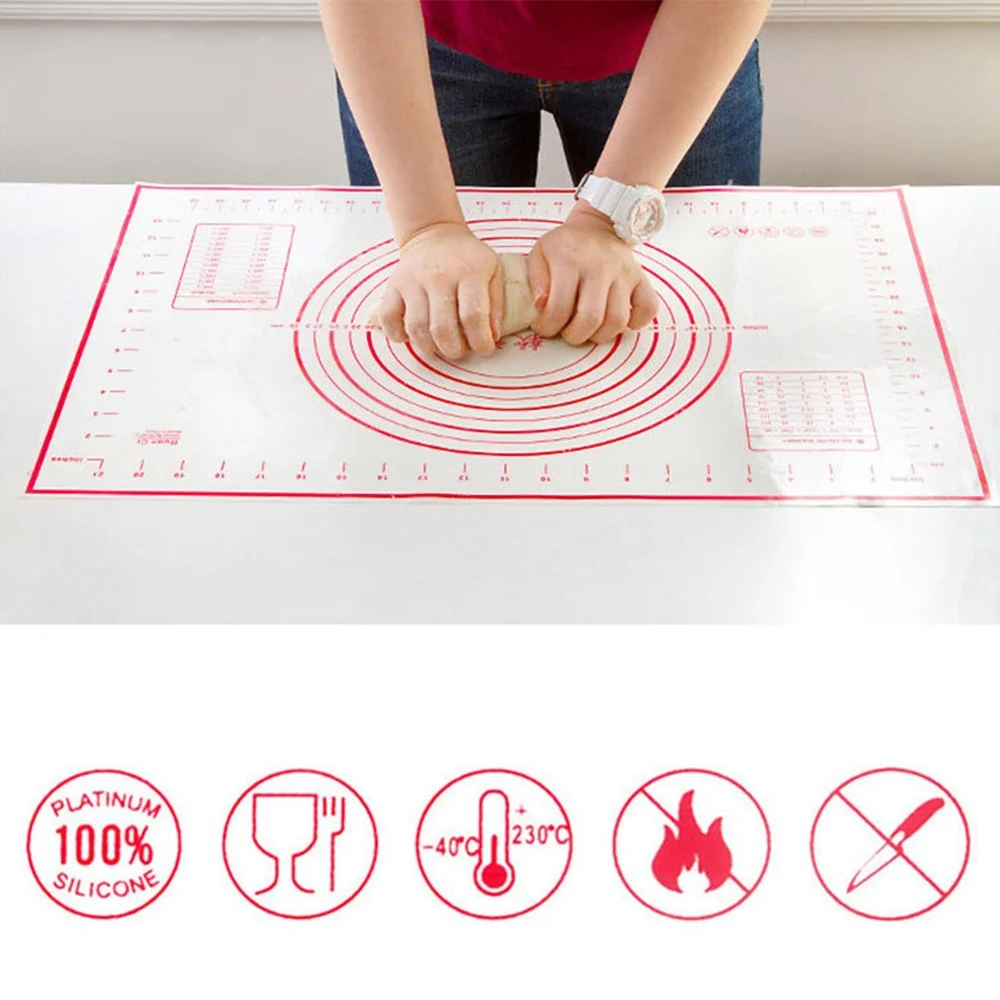 1Pc 40*60cm Rolling Dough Non-stick Mat Oven Silicone Mat Pastry Tools Baking Liner Pad Kneading Dough Baking Mat Dumpling Sheet