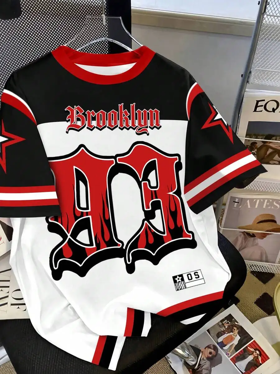 

Мужская футболка с коротким рукавом в уличном стиле с ярким графическим принтом