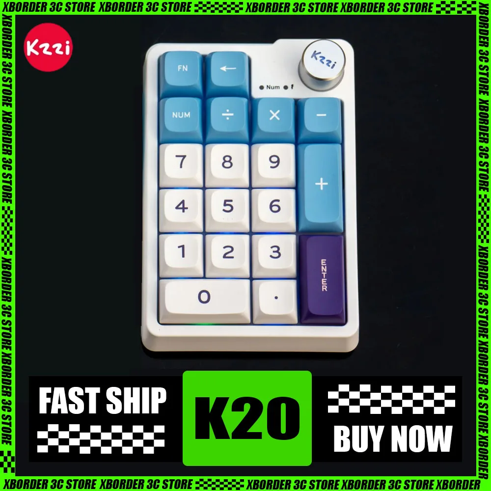 

Kzzi K20 Wireless Keyboard Keypad Multifunctional Knob Three Mode Rgb Mini Mechanical Keyboard Hot Swap Accessory Pc Gamer Gifts