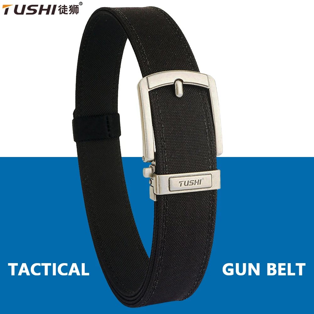 

TUSHI Genuine Tactical Belt Quick Release Outdoor Military Belt Hard Real Nylon Sports Accessories Men And Women Black Gun Belt