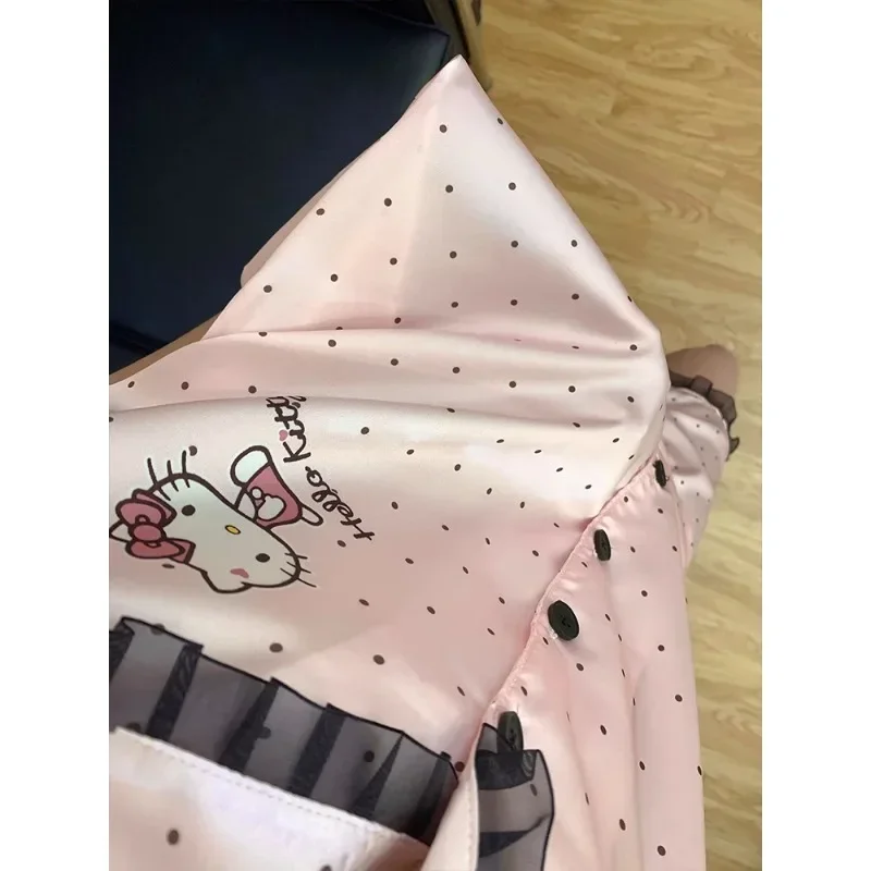 

Hello Kitty Summer Pajamas Set Women's Short Sleeve T-Shirt & Shorts Black Spot Homewear Comfortable Sleepwear Kawaii Nightwear