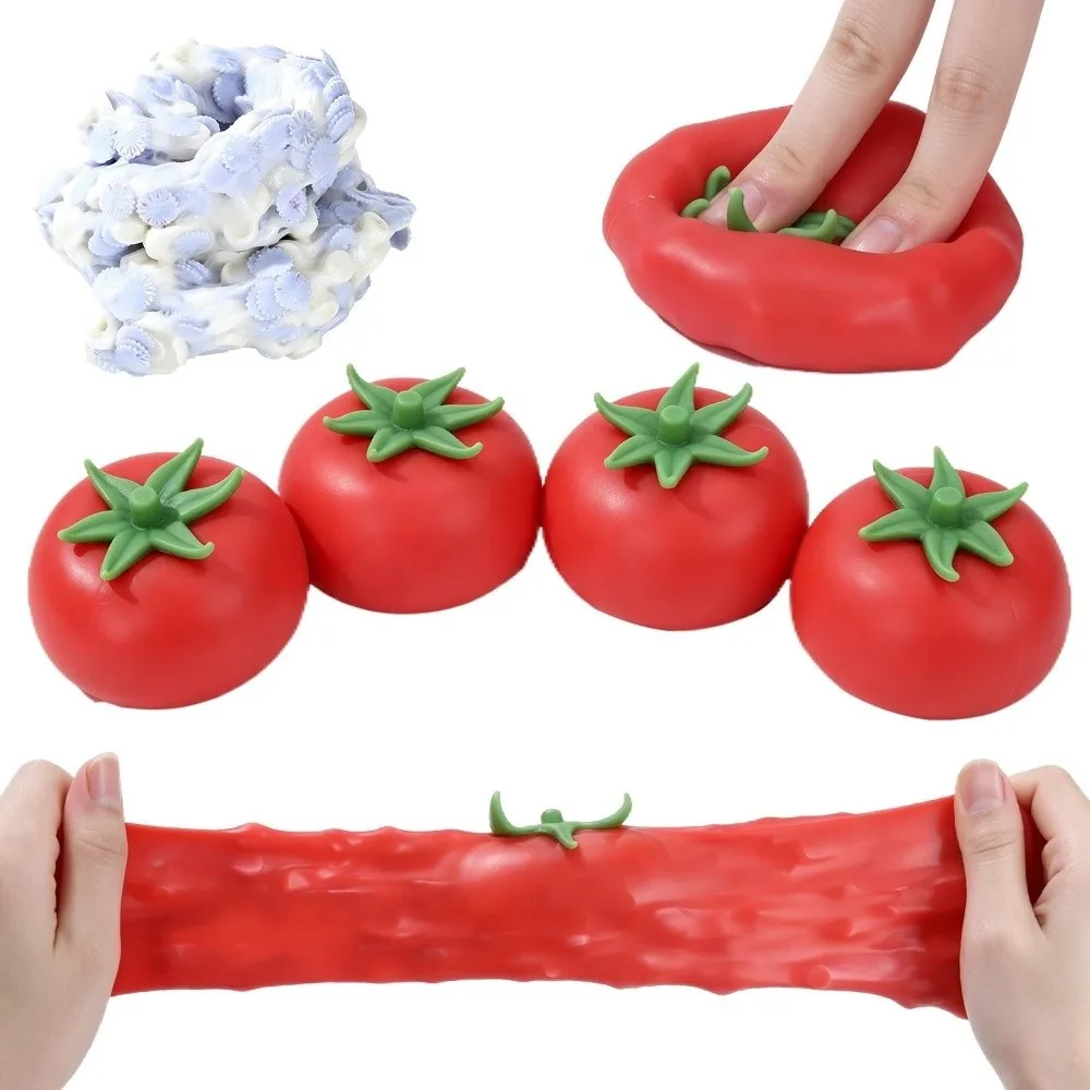 Pinch Slow Rebound Fidget Simulated Tomato Soft Squishy Handmade Crispy Sound Squeezable Christmas Gift