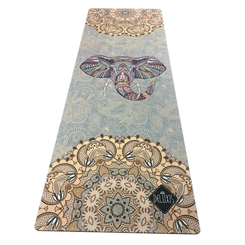 

Natural Rubber+Suede Face Yoga Mat Sports Fitness Colorful Elephant Non-slip Soft Comfortable Nice Flower Design 183*61*0.35CM