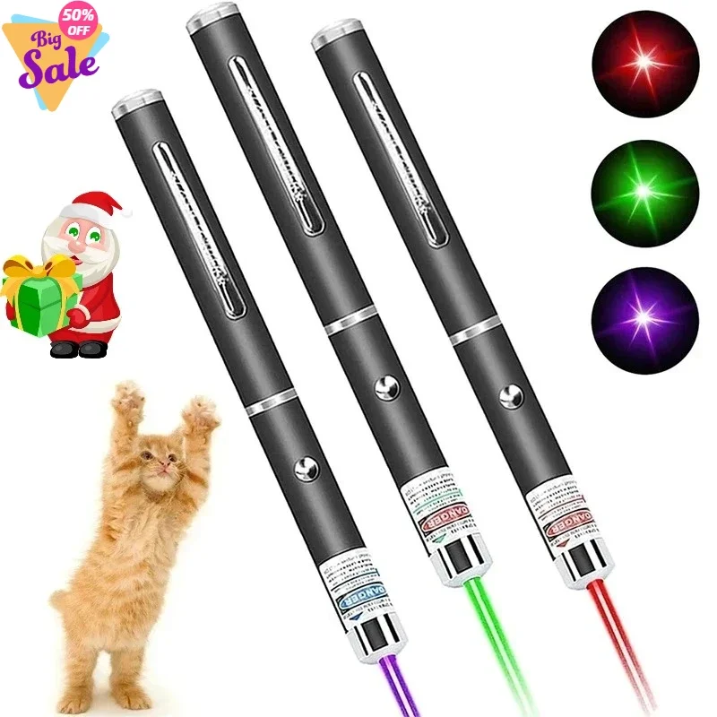 # # **Puntero láser rojo verde púrpura puntero láser de tres colores proyección enseñanza demostración pluma juguetes para mascotas y gatos