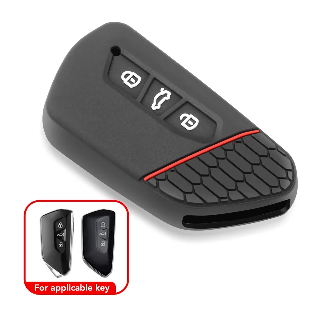 Funda de silicona para llave de coche, accesorio decorativo para VW Golf 8 Mk8 GTI GTD R ID3 ID4 2020