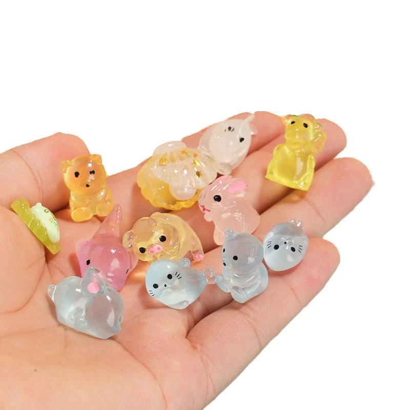 Mini figurines d'animaux en résine pour enfants, jouets de sac ennemi, poupées d'action surprise, cadeaux mignons, 10 pièces